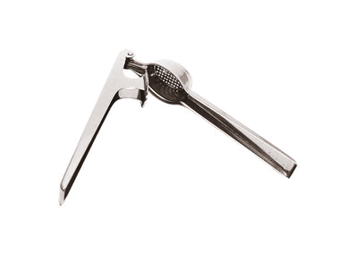 Garlic press, stainless steel