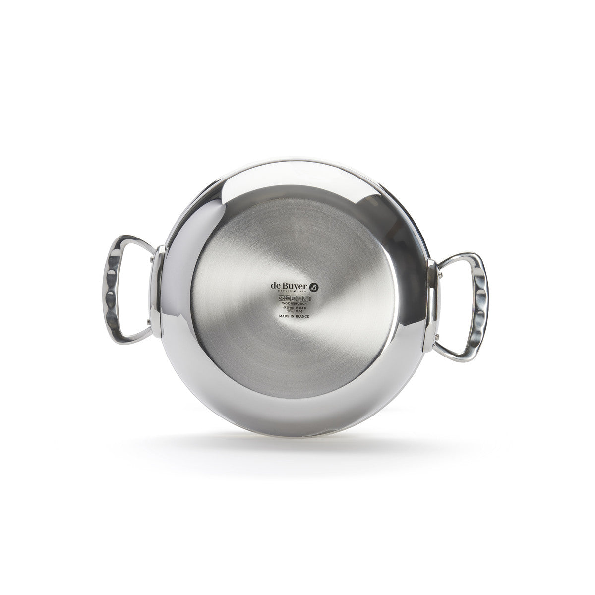 De Buyer Affinity 2.0 large, rounded sauteuse with two handles and lid