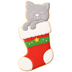 Cookie cutter cat in stocking 7 cm