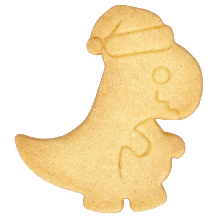 Cookie cutter Christmas dinosaur