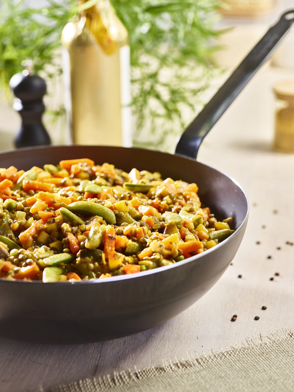 De Buyer Blue Carbon wok and sauteuse, 32 cm