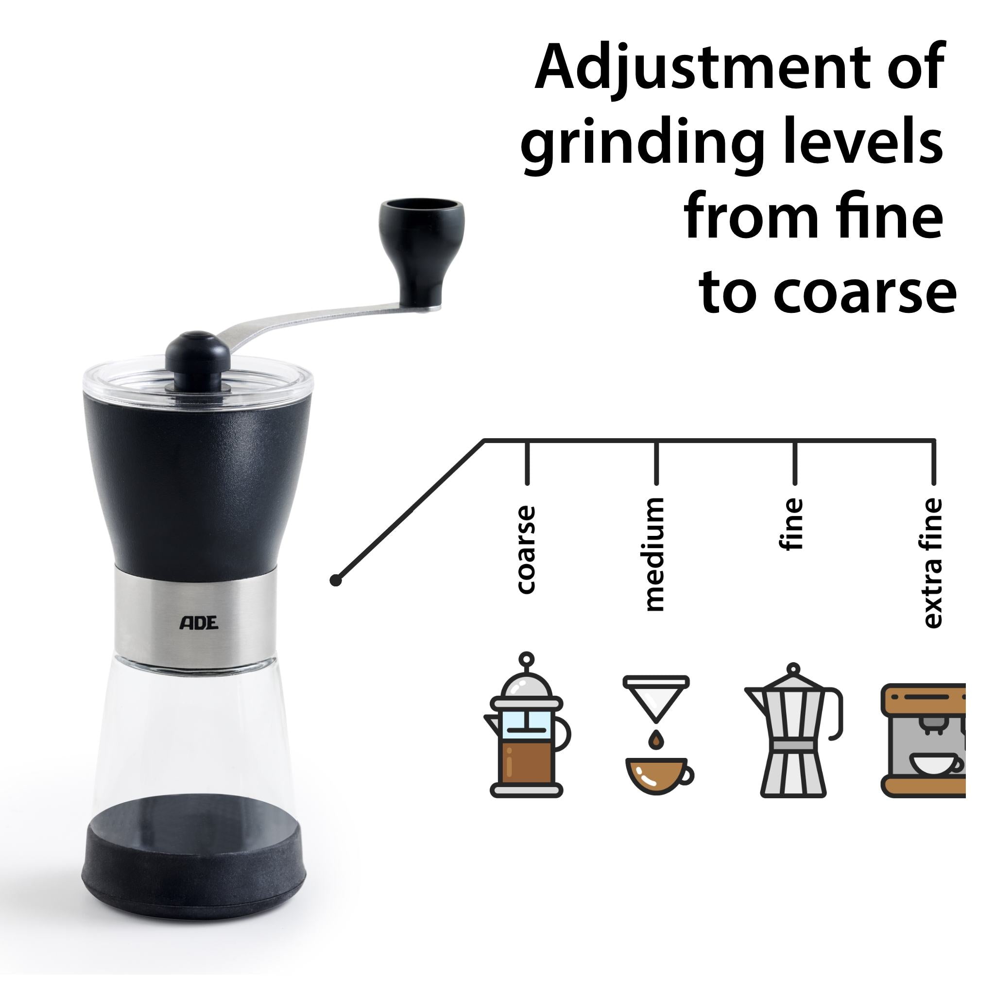 Ade manual coffee grinder
