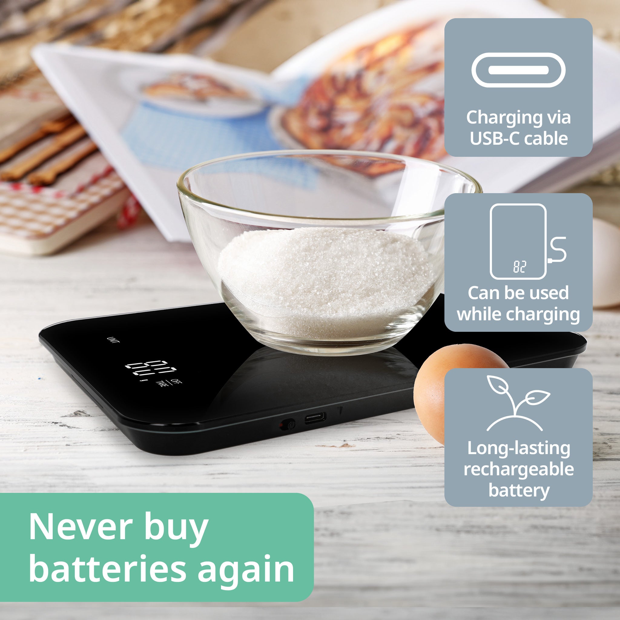 Ade ladattava keittiövaaka Tessa