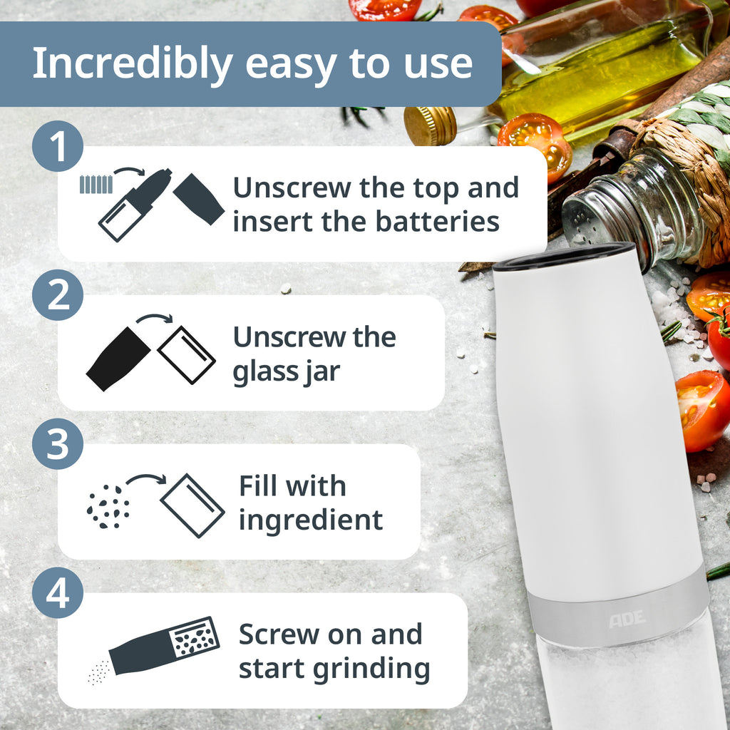 Ade elektrisk peppar- och saltkvarn