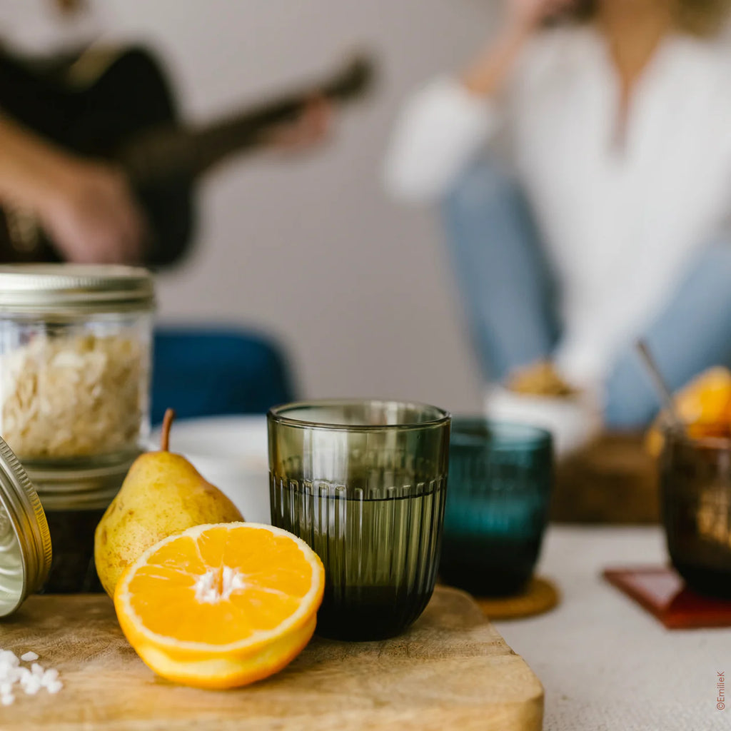 Ouessant water or tea glass 26 cl, olive green