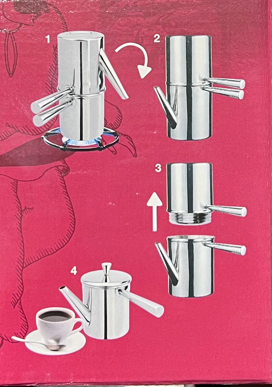 Ilsa Caffettiera napoletana, 3 cups, stainless steel