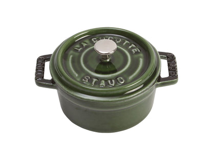 Staub mini cocotte rund 10 cm, 0,25 l, basilkagrön