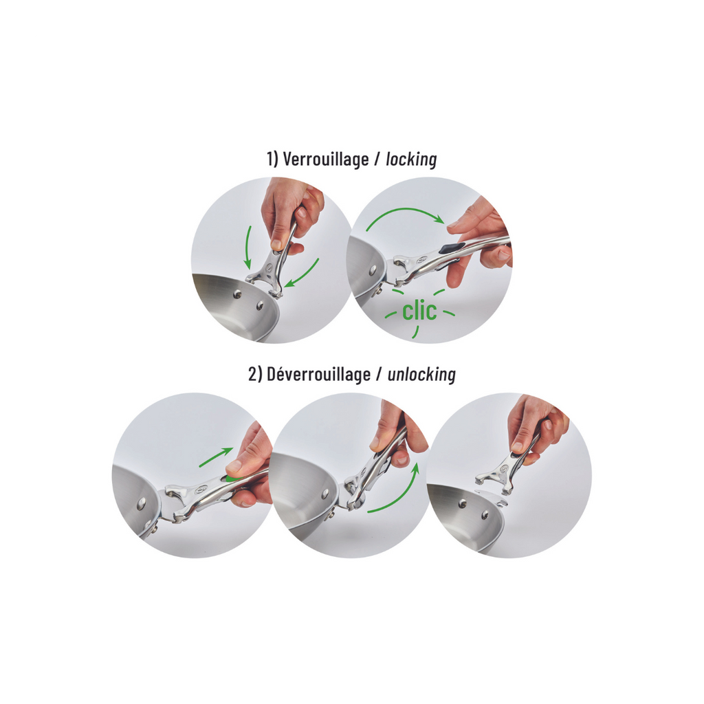 De Buyer LOQY avtagbart handtag i gjutet rostfritt stål