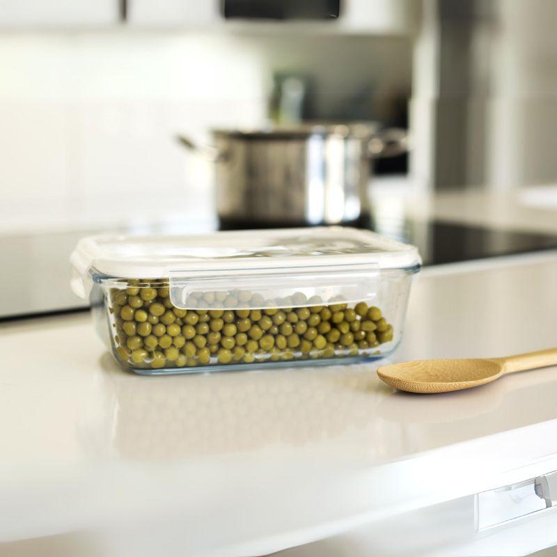 Pebbly rectangular glass container