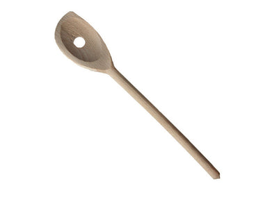 Wooden spoon, angled with hole, 30 cm
