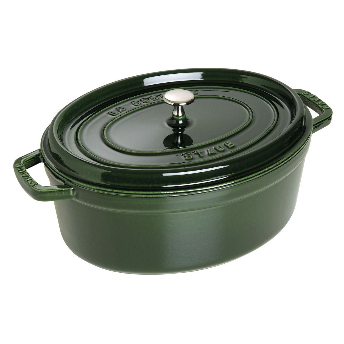 Staub valurautapata, soikea 6,7 l, basilikanvihreä